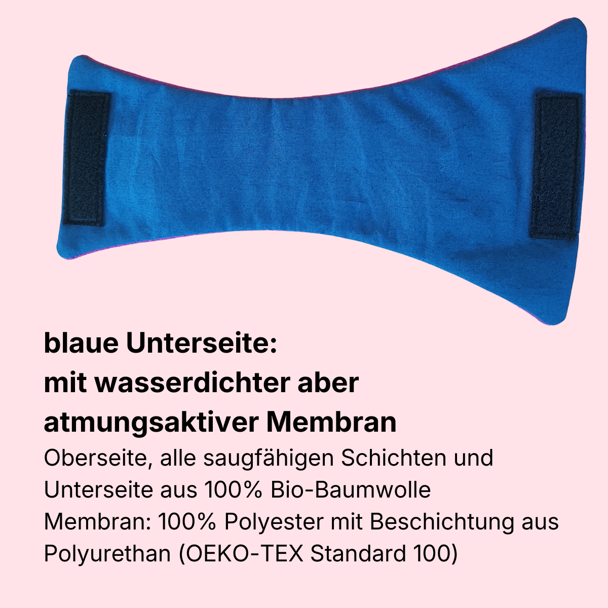Auch die Einlagen in Magenta haben eine blaue Unterseite, wenn sie mit Membran verarbeitet sind.