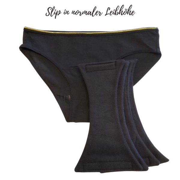 Set mit Slip mit goldenem Band und 4 Einlagen