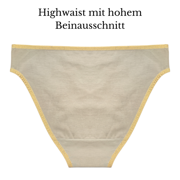 Highwaist mit hohem Bein in Steingrau - von hinten