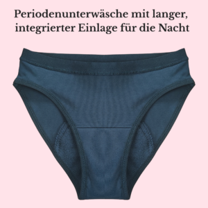 Periodenslip mit langer, integrierter Einlage für die Nacht - von vorne