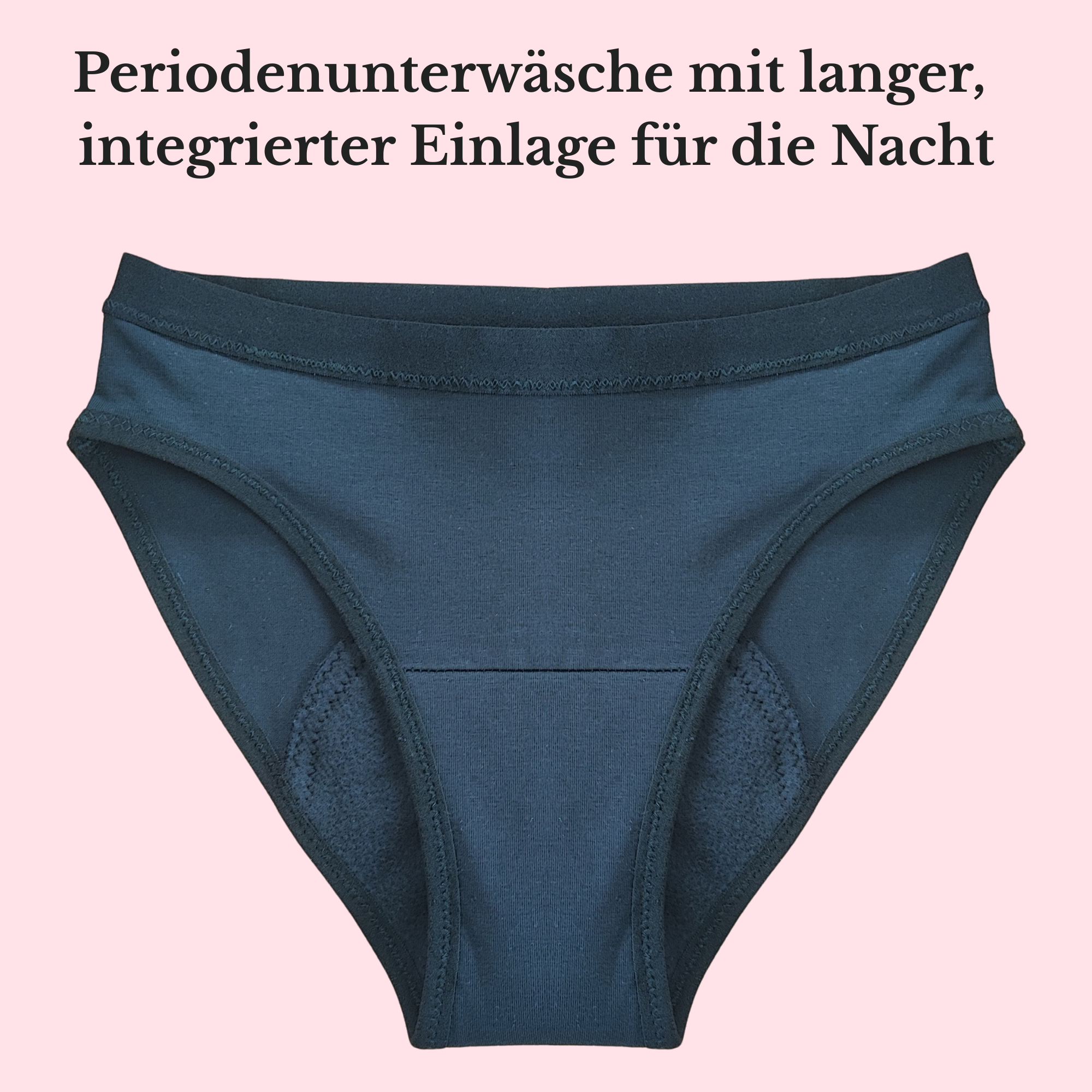 Periodenslip mit langer, integrierter Einlage für die Nacht - von vorne