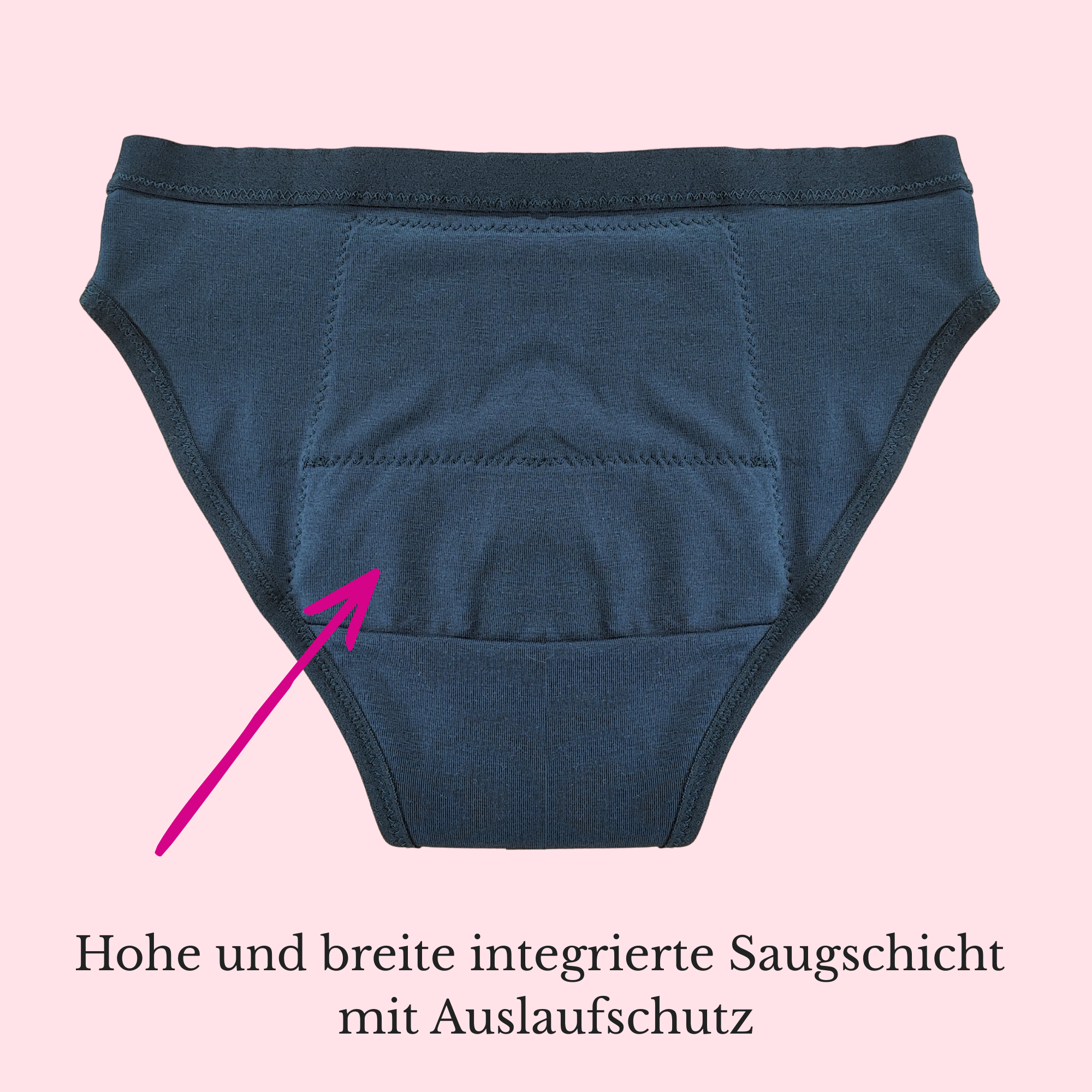 Periodenslip für die Nacht mit sehr starker Blutung - von hinten